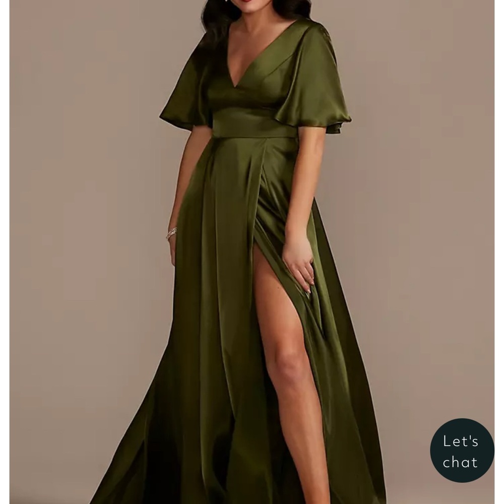 David's Bridal Olive Green Wedding Dress